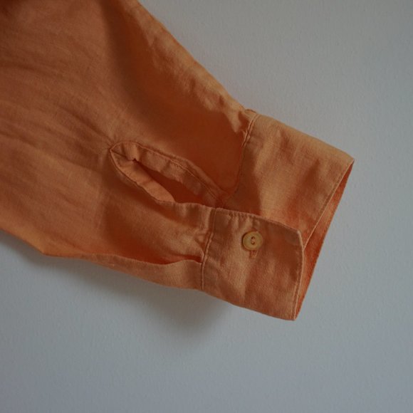 Eileen Fisher Linen Button-Up Shirt Orange Size S - Picture 5 of 11